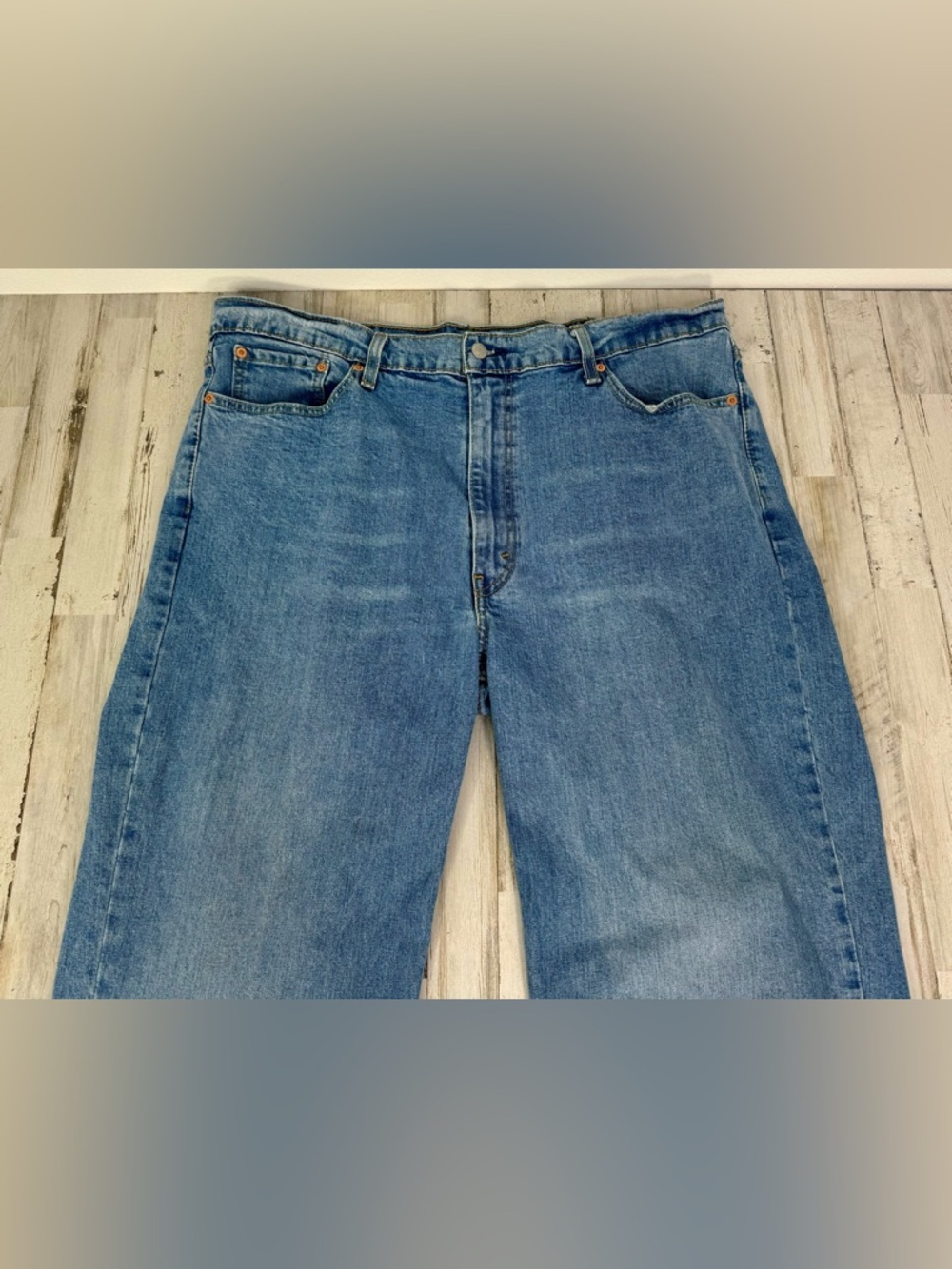 Levis 550 Pants Jeans Men 42x33 Denim Stretch Blue Straight - Picture 3 of 12
